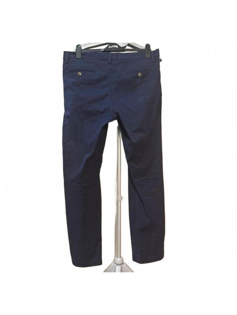Club Room Mens Dress Pants Navy Blue Micro Dot Cotton 4 Way Stretch 34W 32L NWOT